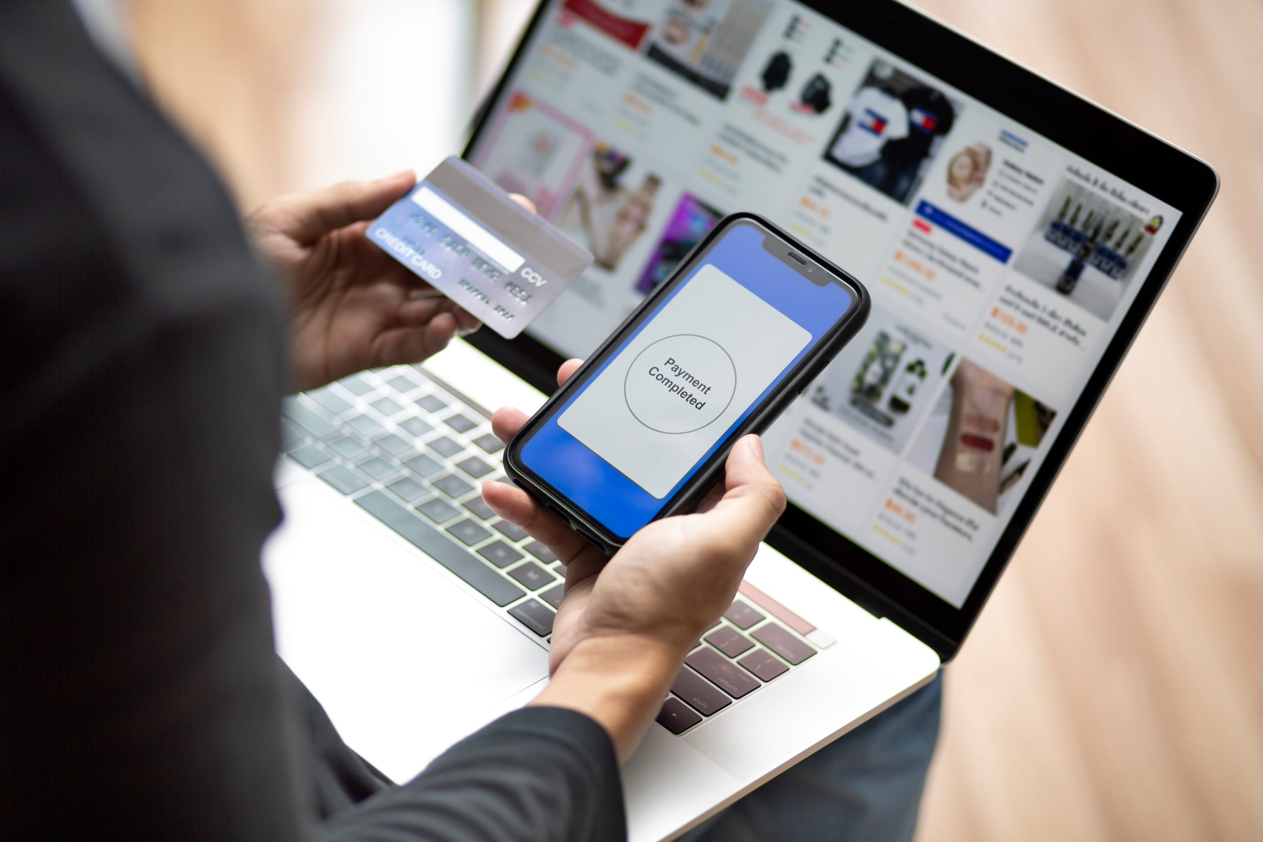 Someone paying for an online subscription