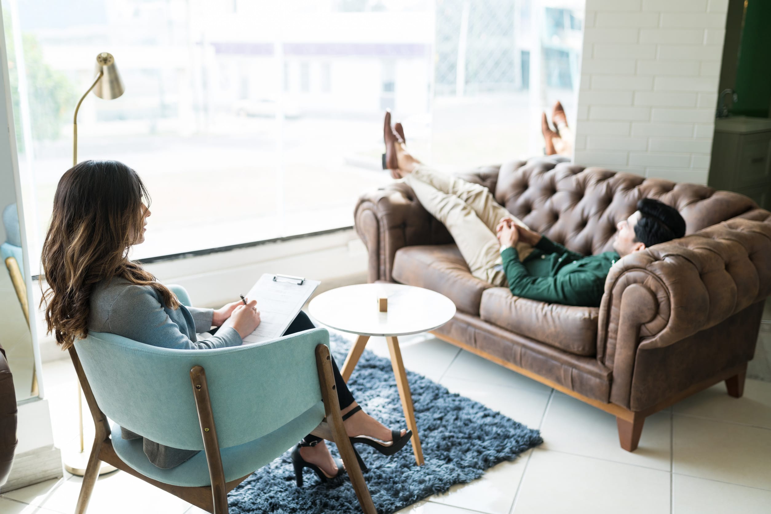 A woman in a therapy session