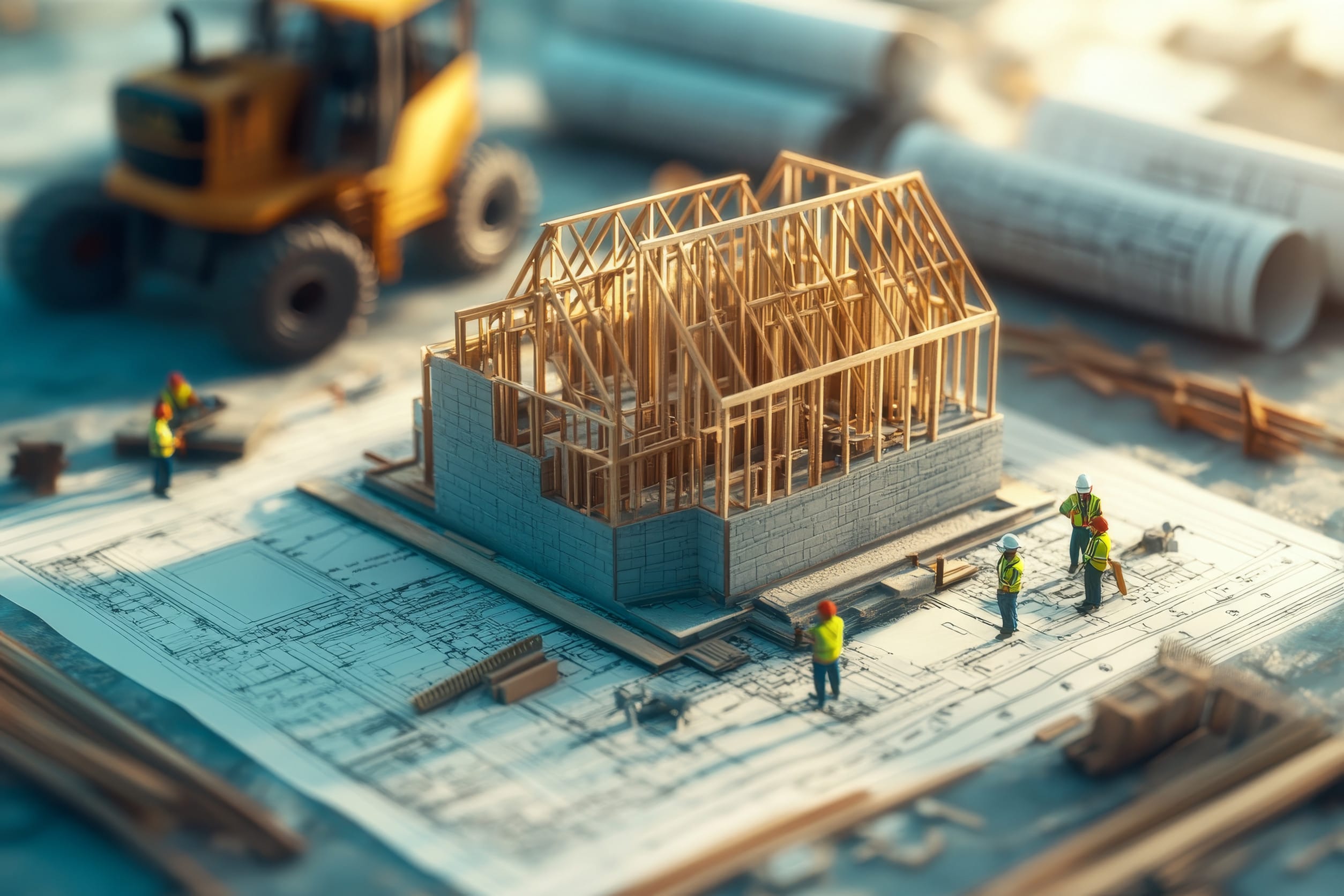 A house builder with a small model of their creation