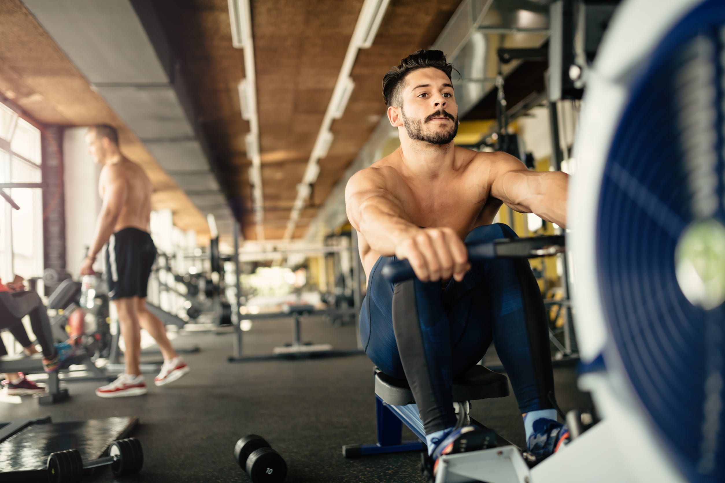 man working out at a gym