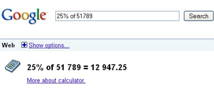 Googe calculator